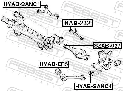SZAB027 Febest Сайлентблок задней тяги
