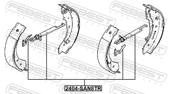 2404SAN8TR Febest Механизм подвода (самоподвода) барабанных колодок (разводной ремкомплект)