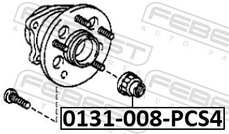 0131008PCS4 Febest Гайка полуоси передней