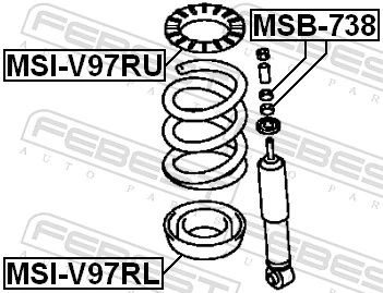 MSB738 Febest Втулка штока амортизатора заднего