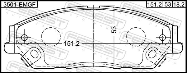 3501EMGF Febest Колодки передние