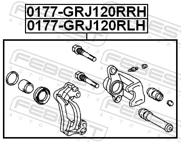 0177GRJ120RRH Febest Суппорт тормозной задний правый