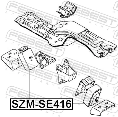 SZMSE416 Febest Опора двигателя, левая/правая