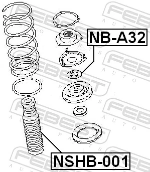 NSHB001 Febest Буфер амортизатора переднего