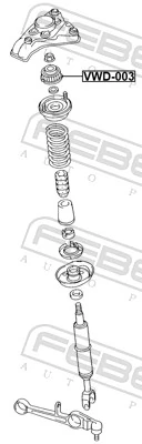 VWD003 Febest Подушка амортизатора переднего