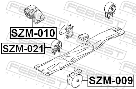 SZM021 Febest Подушка передней опоры двигателя