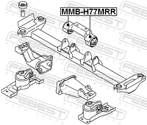 MMBH77MRR Febest Задняя подушка двигателя