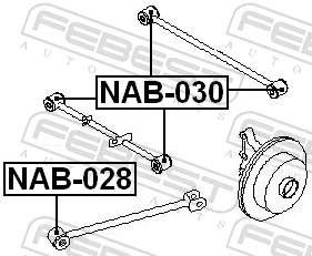 NAB030 Febest Сайлентблок задней поперечной тяги