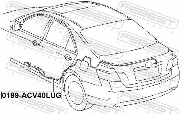 0199ACV40LUG Febest Трос открывания багажника