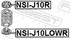 NSIJ10LOWR Febest Проставка (резиновое кольцо) пружины задней нижняя