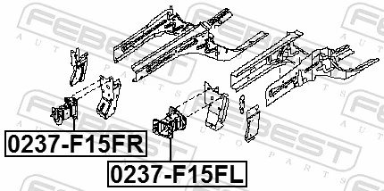 0237F15FR Febest Кронштейн усилителя переднего бампера