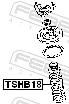TSHB18 Febest Буфер (отбойник) амортизатора переднего + пыльник