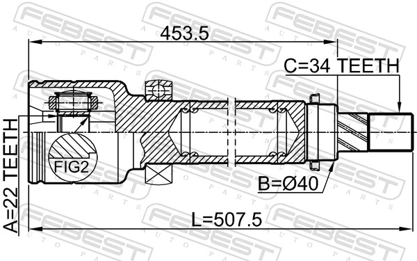 2111CB8RH Febest Граната внутренняя передняя правая