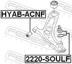 2220SOULF Febest Палец шаровой нижний