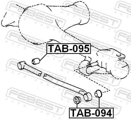 TAB095 Febest Сайлентблок тяги передней поперечной