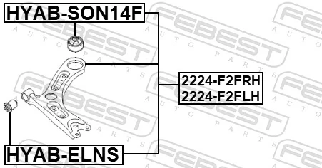 2224F2FRH Febest Рычаг передней подвески нижний, правый