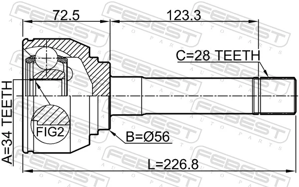 1210H1 Febest Наружная граната