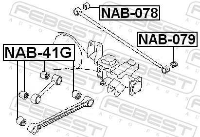 NAB41G Febest Сайлентблок заднего продольного рычага