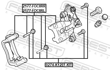 2177FOCIIRL Febest Тормозной суппорт задний левый