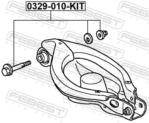 0329010KIT Febest Болт крепления заднего развального рычага, внутренний