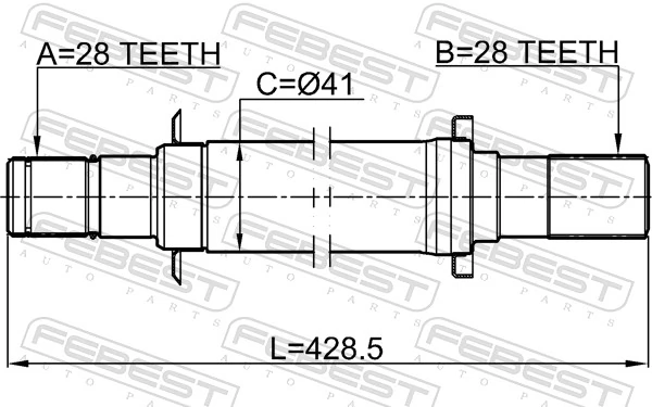 2212SLAT Febest Полуось передняя, правая