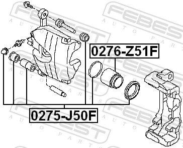 0275J50F Febest Ремкомплект суппорта тормозного, переднего