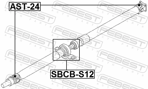 SBCBS12 Febest Подвесной подшипник кардана