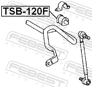 TSB120F Febest Разрезная втулка стабилизатора