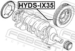 HYDSIX35 Febest Шкив коленчатого вала