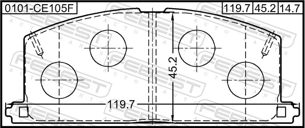 0101CE105F Febest Колодки передние