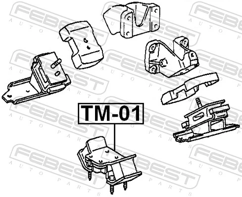 TM01 Febest Задняя подушка двигателя