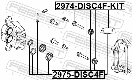 2974DISC4FKIT Febest Направляющая тормозного суппорта