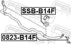 SSBB14F Febest Разрезная втулка стабилизатора