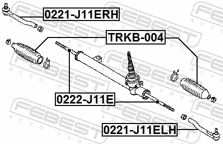 0222J11E Febest Тяги рулевые