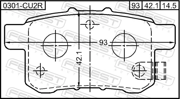 0301CU2R Febest Колодки тормозные дисковые комплект