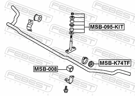 MSBK74TF Febest Разрезная втулка стабилизатора