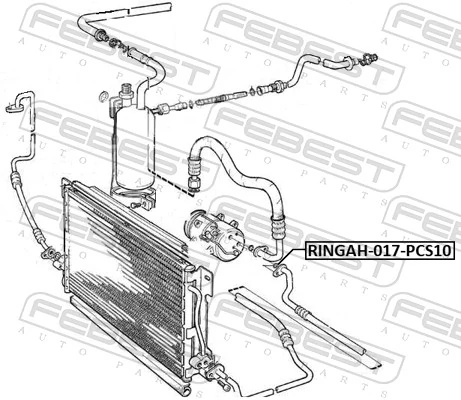 RINGAH017PCS10 Febest Уплотнительное кольцо направляющей щупа уровня масла двигателя