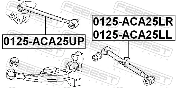 0125ACA25LL Febest Рычаг задней подвески нижний, левый