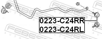 0223C24RR Febest Задняя правая тяга стабилизатора