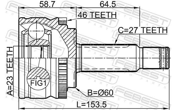 2210CD20A46 Febest Наружная граната