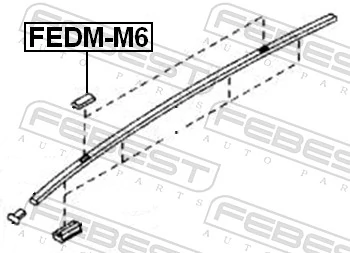 FEDMM6 Febest Заглушка рельсы (рейлинга) багажника крыши передняя