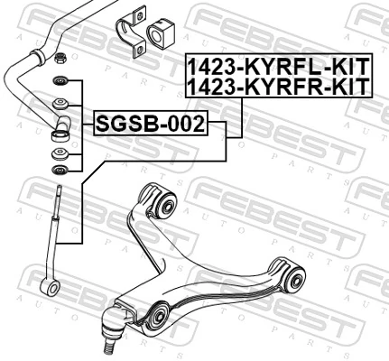 1423KYRFLKIT Febest Тяжка стабилизатора, переднего, левая