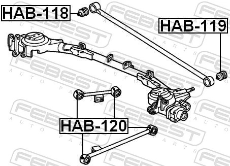 HAB120 Febest Сайлентблок задней тяги