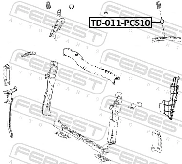 TD011PCS10 Febest Буфер/отбойник капота