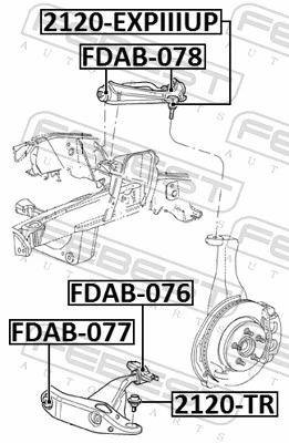 FDAB078 Febest Сайлентблок верхней передней подвески