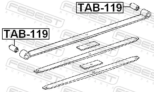 TAB119 Febest Сайлентблок задней рессоры, задний