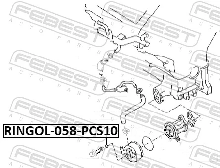 RINGOL058PCS10 Febest Прокладка радиатора масляного