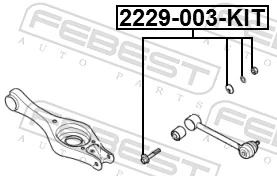 2229003KIT Febest Болт крепления заднего развального рычага, внутренний