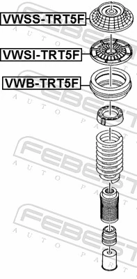 VWSITRT5F Febest Тарелка передней пружины верхняя, металлическая