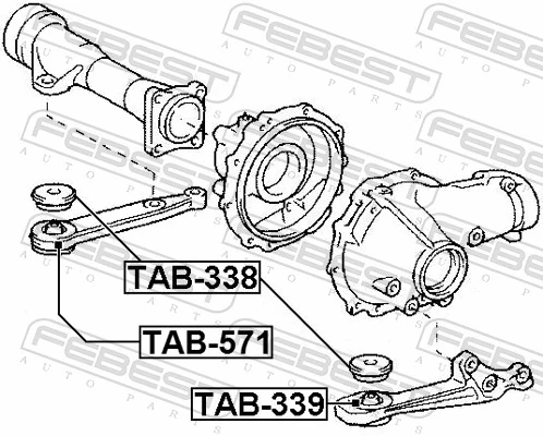 TAB571 Febest Сайлентблок (подушка) редуктора заднего моста задний